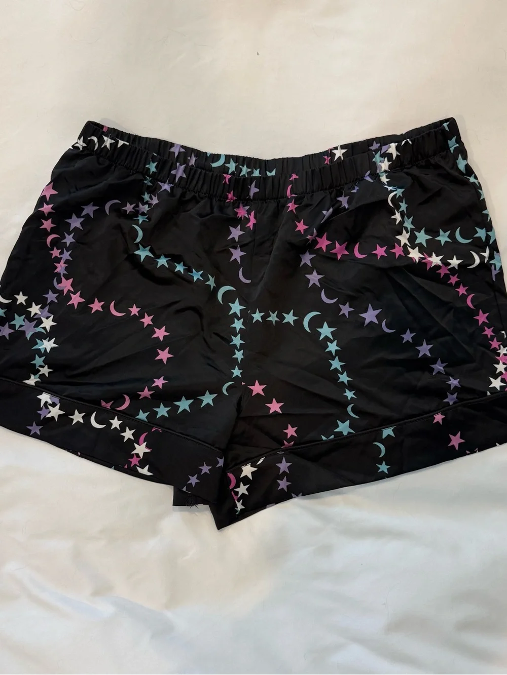 Women’s Black Star & Moon Short Pajama Set Size Large NWT